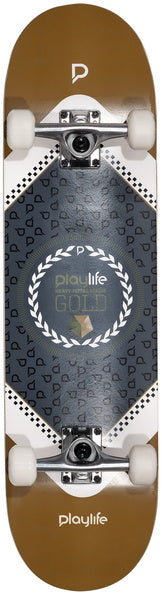 PlayLife Hardcore Heavy Metal Gold Skateboard Complete