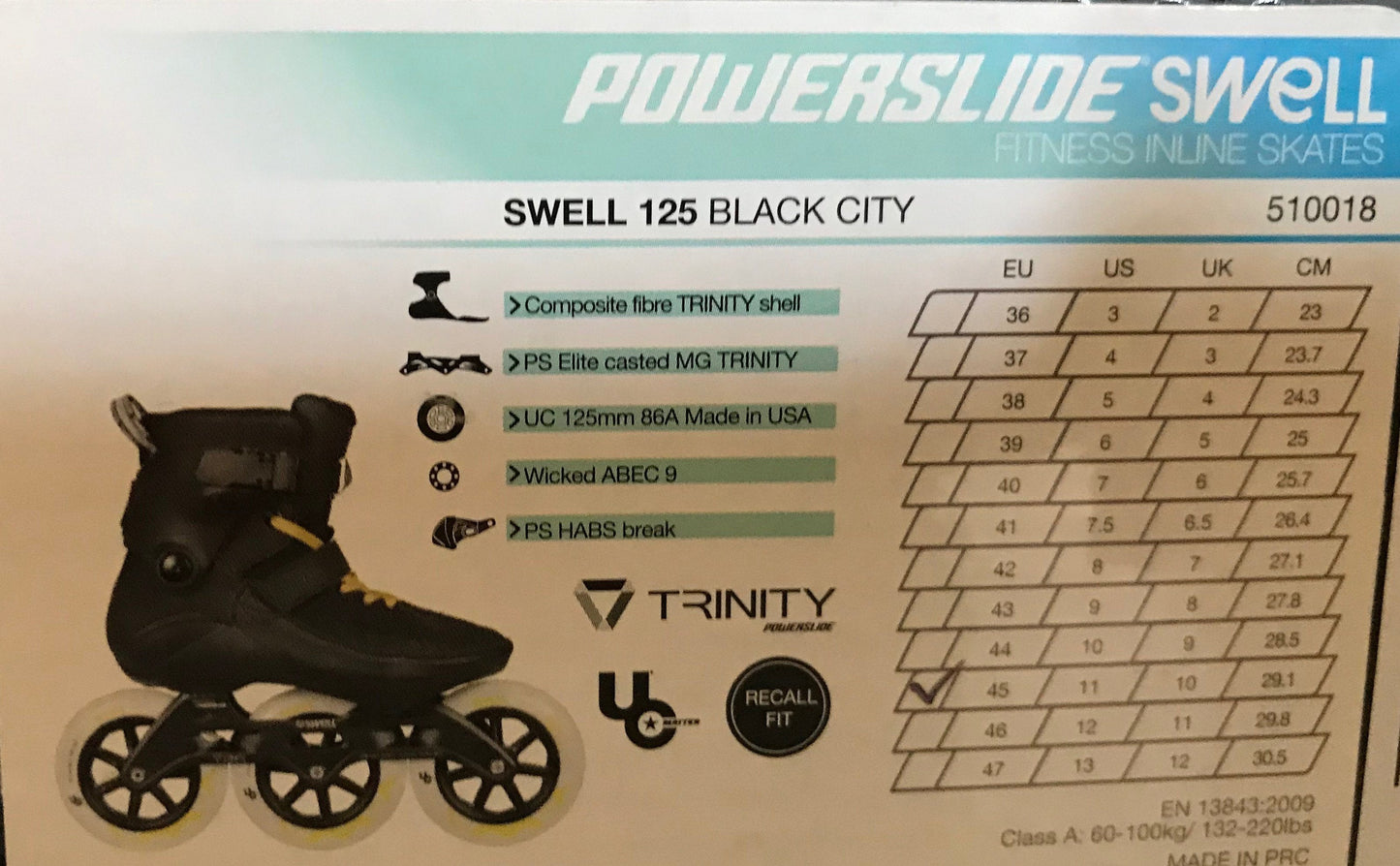 Powerslide Swell 125mm Black City Inline Skates