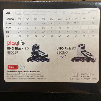 PlayLife Uno Black 80 Inline Skates