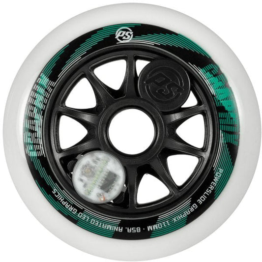 Powerslide Graphix  LED White 110 Wheels EACH